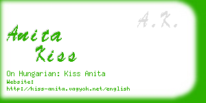 anita kiss business card